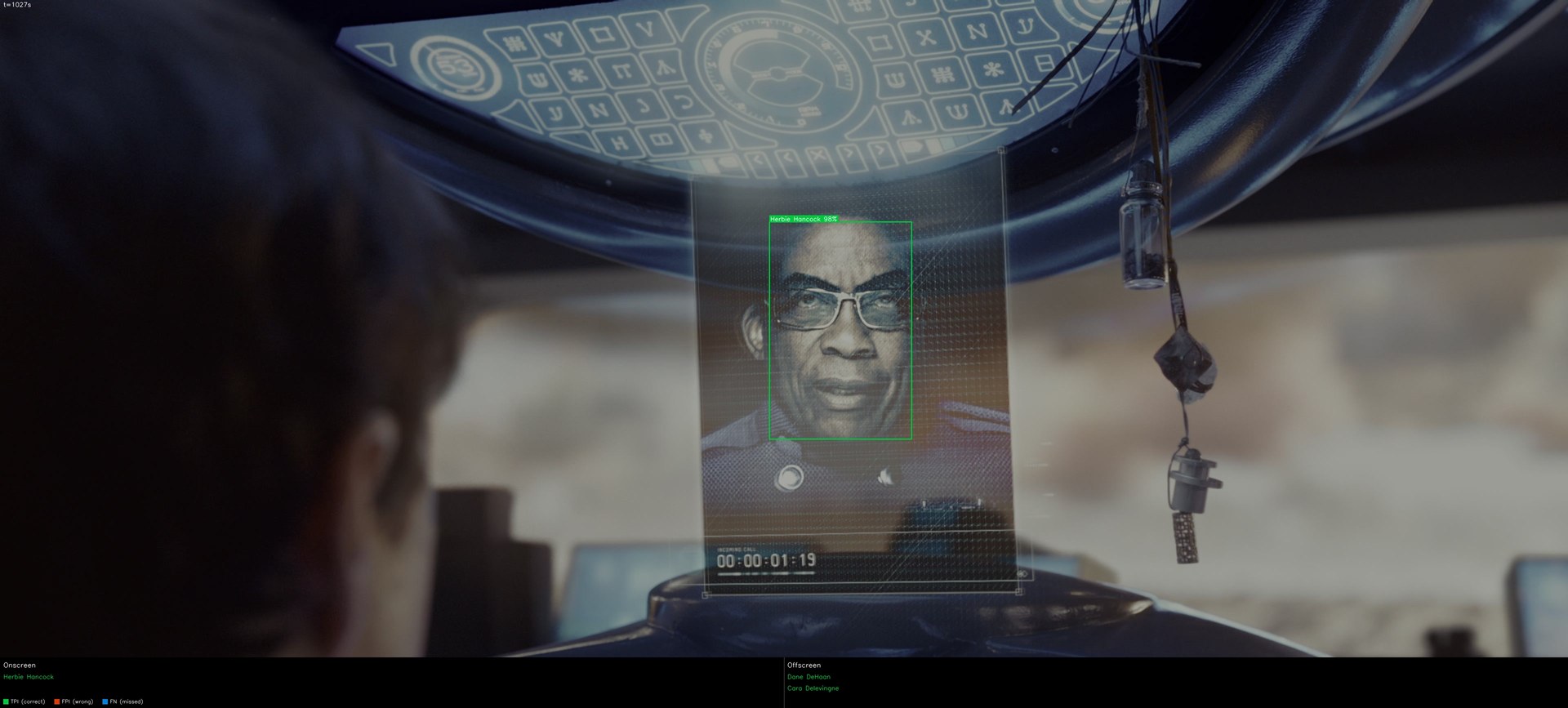 Herbie Hancock identified on an in-fiction video call